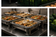 Catering kitchen food preparation